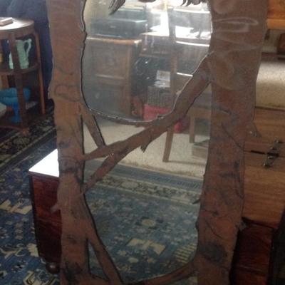 Handmade Metal Tree Framed Mirror 