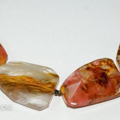 Jasper Quartz and Pyrite Necklace