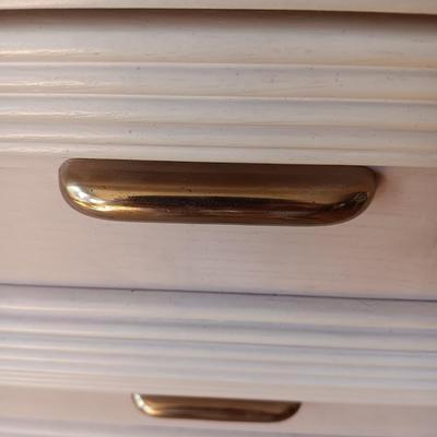 2 PIECE WHITEWASHED LIGHTED CHINA HUTCH (MATCHES LOT 127 & 128)
