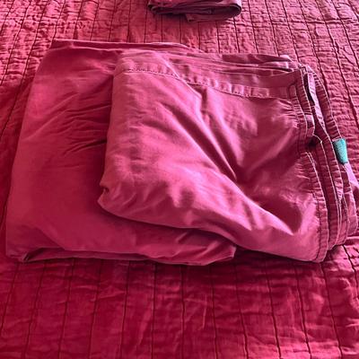 625 Pottery Barn Burgundy Coverlet (King) w/ King Ralph Lauren Sheet Set