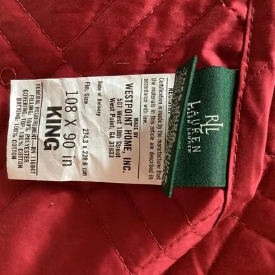 626 Ralph Lauren King Coverlet w/ King Sheet Set