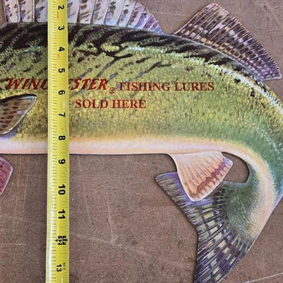 Vintage Winchester Fishing Lures Cardboard Advertising Deco