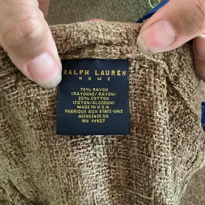 630 Ralph Lauren Green Throw/Cover Blanket Queen Size
