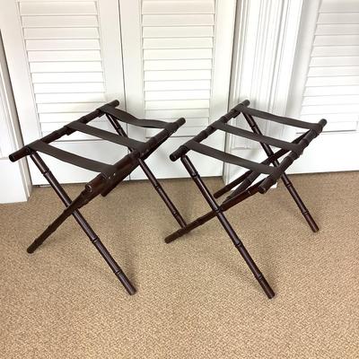 632 Pair of Bamboo Vinyl Straps Luggage Racks