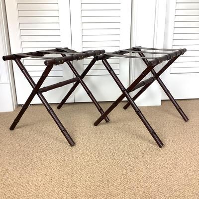 632 Pair of Bamboo Vinyl Straps Luggage Racks