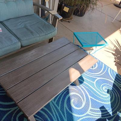 3 PATIO TABLES - METAL COFFEE TABLE AND 2 SIDE TABLES