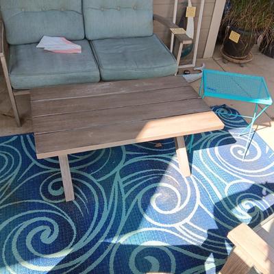 3 PATIO TABLES - METAL COFFEE TABLE AND 2 SIDE TABLES