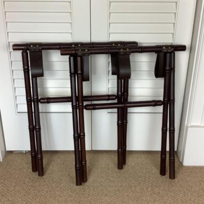 633 Pair of Bamboo Vinyl Straps Luggage Racks