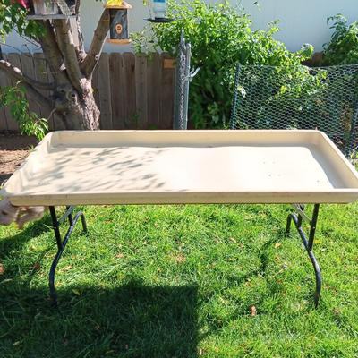 TWO 5 FOOT FOLDING PLANTERS/PROJECT TABLES