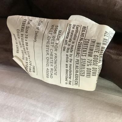 638 Pair of Frontgate Brown Goose Down Comforters (Quilted)