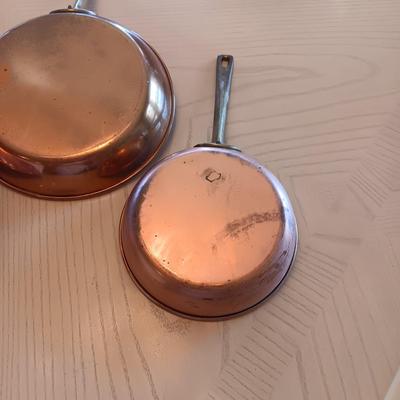 3 COPPER SKILLETS