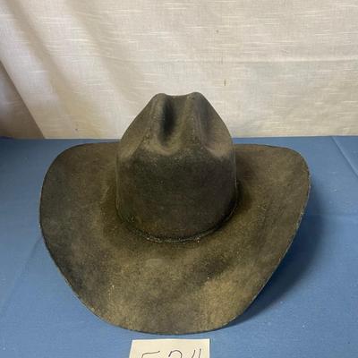 Justin Black Felt Hat Size 7