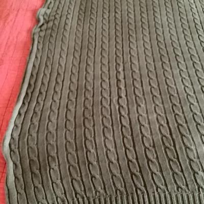 646 Ralph Lauren Brown Cable Knit Throw Blanket