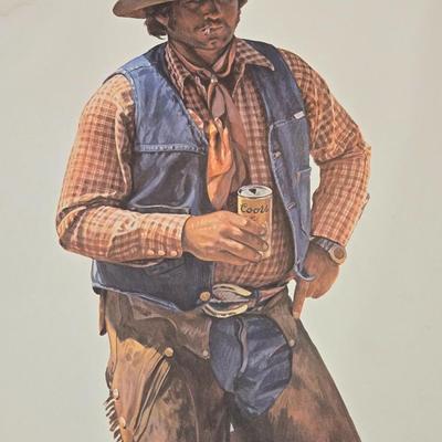 Standing Cowboy COORS Print by Gordon Snidow