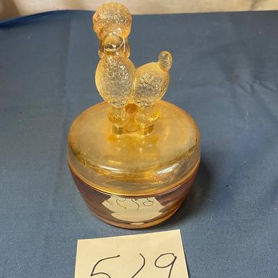 Vintage Jeanette Marigold Carnival Powder Jar