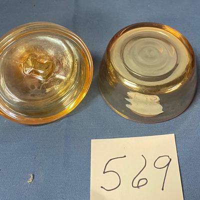 Vintage Jeanette Marigold Carnival Powder Jar