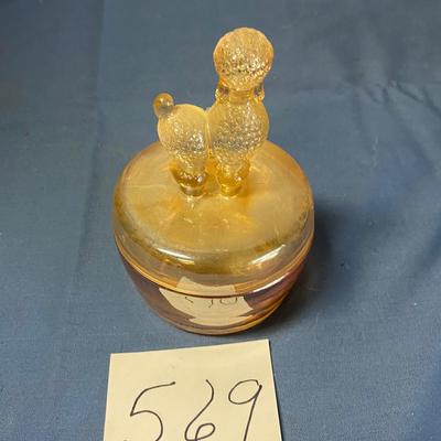 Vintage Jeanette Marigold Carnival Powder Jar