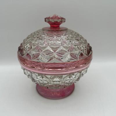 Vintage Kings Crown Ruby Flash Candy Dish