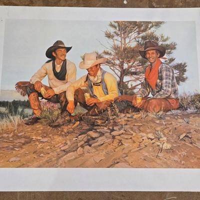 Three Cowboys COORS Print by Gordon Snidow