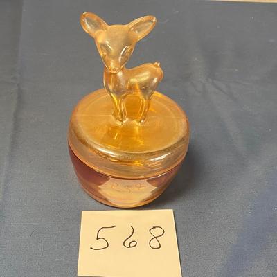 Vintage Jeanette Marigold Carnival Powder Jar