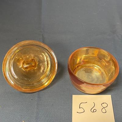 Vintage Jeanette Marigold Carnival Powder Jar