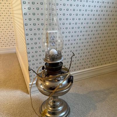 Hand Painted Dogwood Blossom Hurricane Lamp (3GB2-CE)