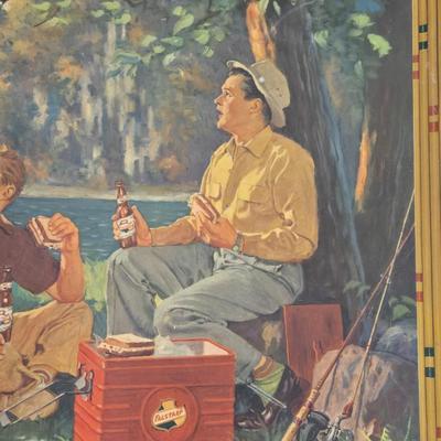 Vintage Cardboard Falstaff Beer Advertising Sign