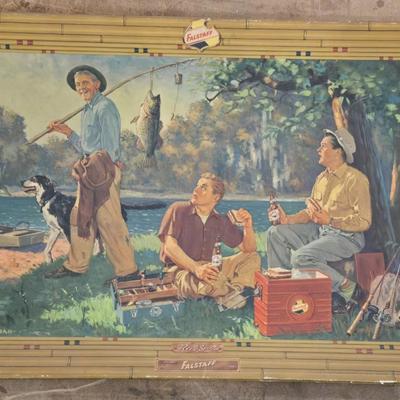 Vintage Cardboard Falstaff Beer Advertising Sign