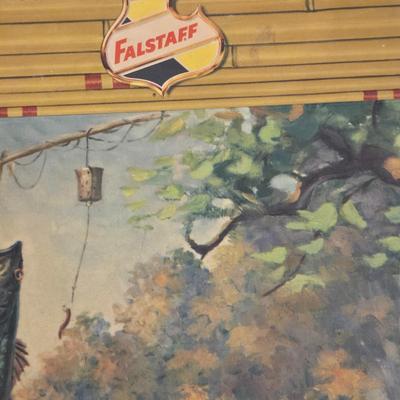 Vintage Cardboard Falstaff Beer Advertising Sign
