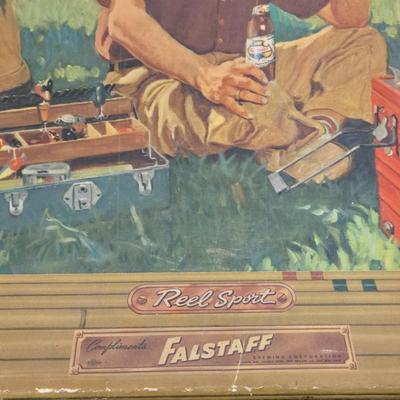 Vintage Cardboard Falstaff Beer Advertising Sign