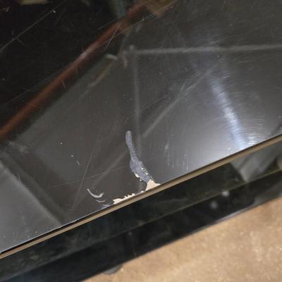 Half Moon Glass Top TV Stand