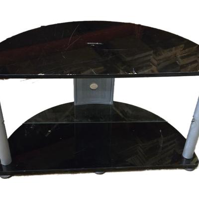 Half Moon Glass Top TV Stand