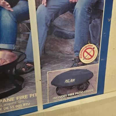 New in the Box Del Rio Propane Fire Pit with Copper Plate Finish