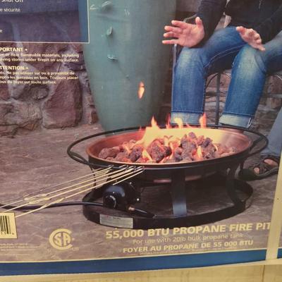 New in the Box Del Rio Propane Fire Pit with Copper Plate Finish