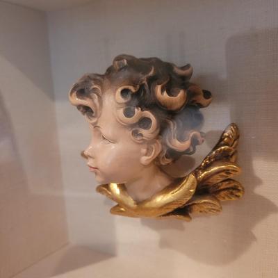 Framed Angel Head and Miniature China Doll (3GB2-CE)