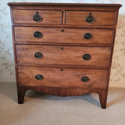 Antique Colonial Style Five Drawer Dresser (3GB1-CE)