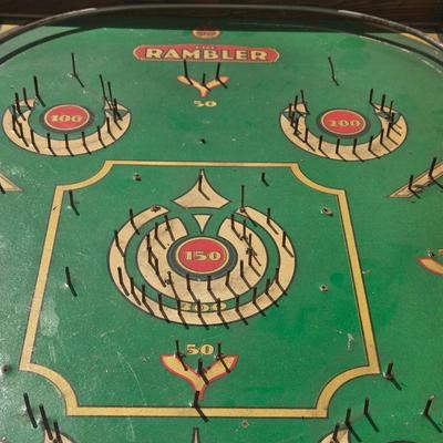 Vintage 1930s The Rambler Game Rich Toys Morrison Illinois Marble Pinball Game