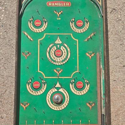 Vintage 1930s The Rambler Game Rich Toys Morrison Illinois Marble Pinball Game