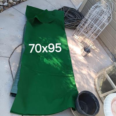 GARDEN HOSES, ARTIFICIAL GRASS, DOWN SPOUT EXTENSION AND FENCING