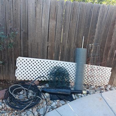 LATTICE, CHICKEN WIRE, FENCING, ROLL OF PLASTIC SHEETING AND MORE