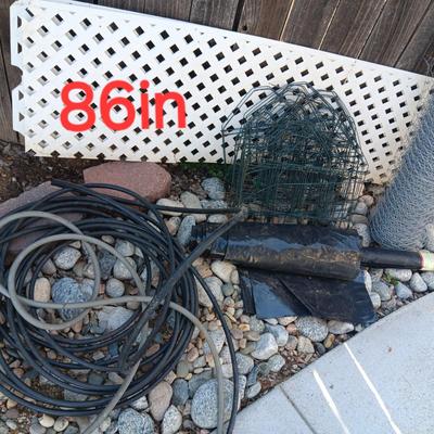 LATTICE, CHICKEN WIRE, FENCING, ROLL OF PLASTIC SHEETING AND MORE