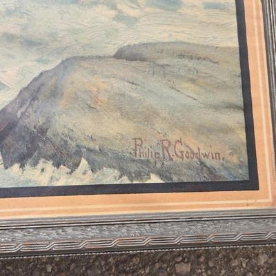 RARE Antique 'Where Men are Men' Lithograph by Philip R Goodwin