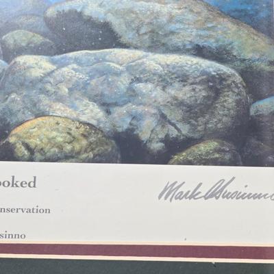 Vintage Collector's Edition 'Stinger-Hooked Walleye' Framed Print & Postage Stamp by Mark Susinno