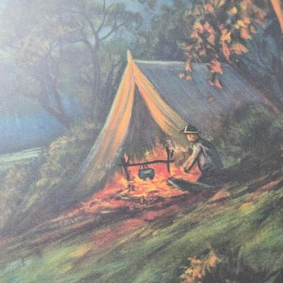 Artist William Thompson, Early 1920s original printing 'Deep in the Woody Wilderness'