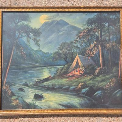 Artist William Thompson, Early 1920s original printing 'Deep in the Woody Wilderness'