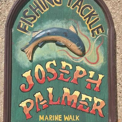 Wood Plaque Fishing Deco