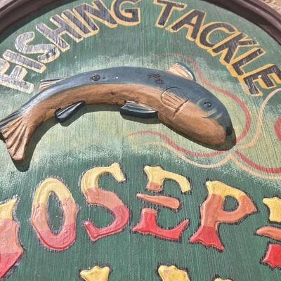 Wood Plaque Fishing Deco
