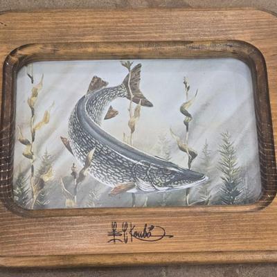 Fish Print that is Signed in the Wood Frame