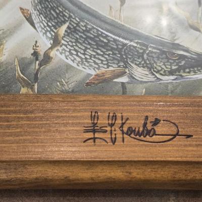 Fish Print that is Signed in the Wood Frame