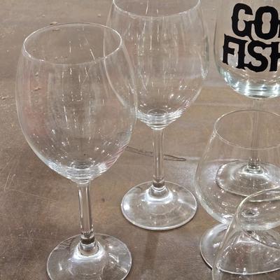 Mixed Lot of Wine and Brandy Glasses